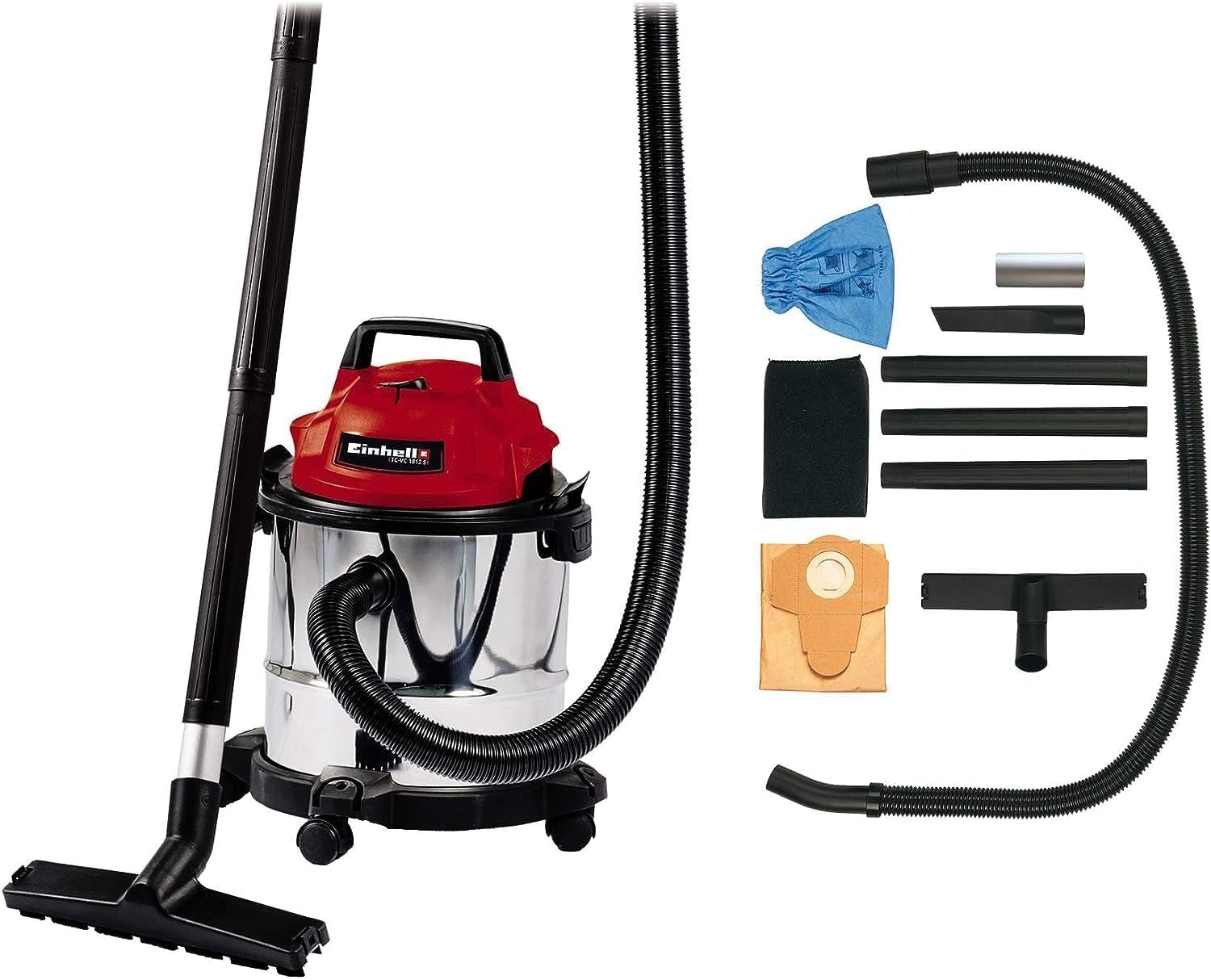 Aspirateur Einhell eaux et poussières 1250 W 12L usage domestique puissant Livré avec accessoires